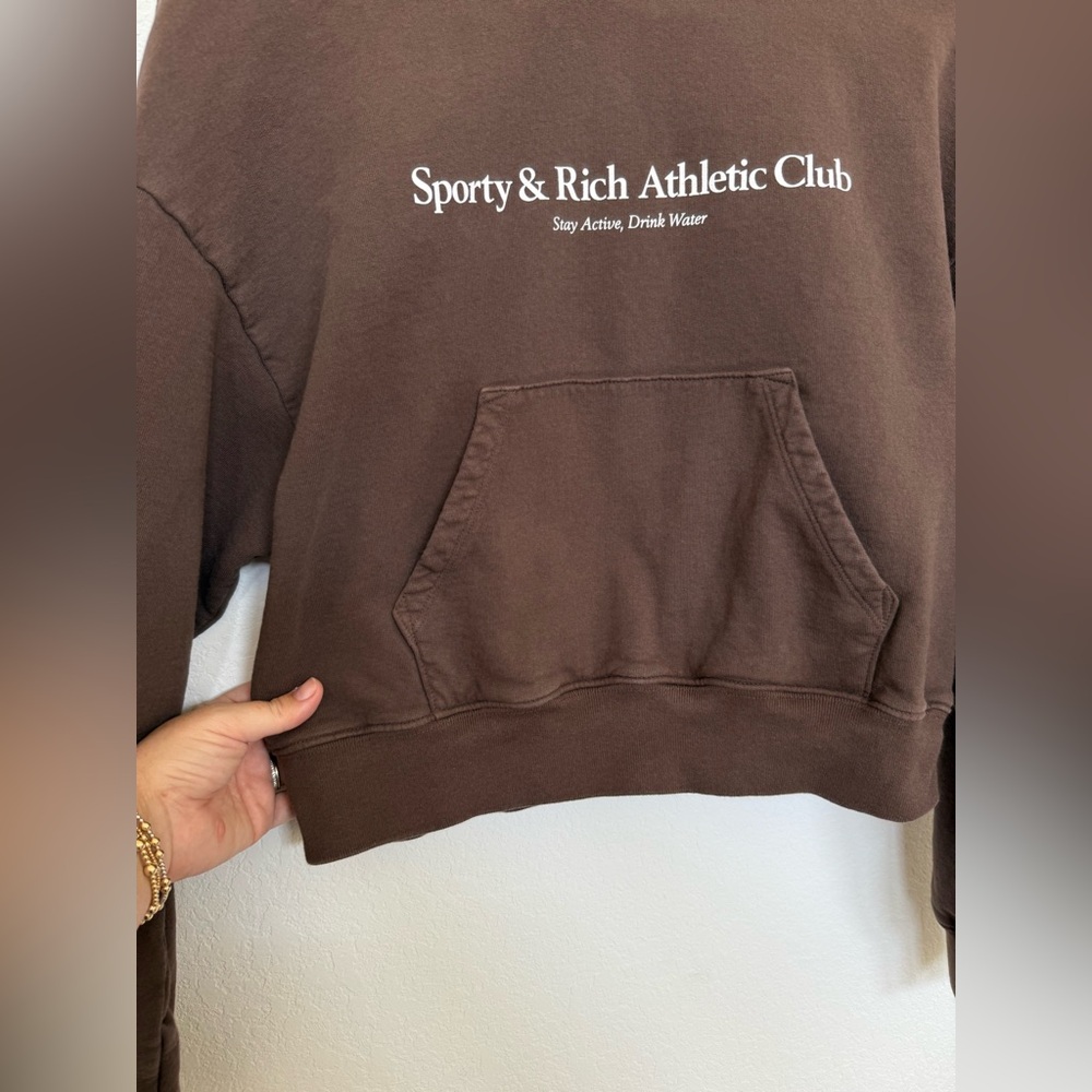 Sporty and Rich Hooded Sweatshirt Medium Brown - Picture 4 of 4